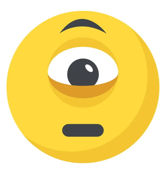 Uma Cara Olho Ciclope Emoji — Vetor de Stock