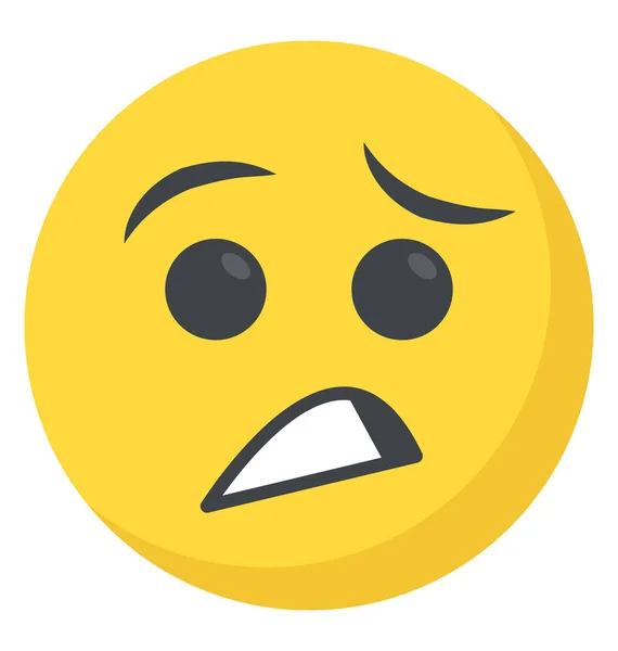 Distraught Smiley Weary Face Expression Emoji — Stock Vector