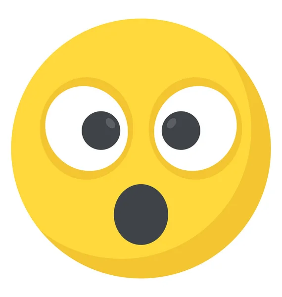 Expresión Cara Asombrada Través Del Icono Del Emoticono vector, gráfico