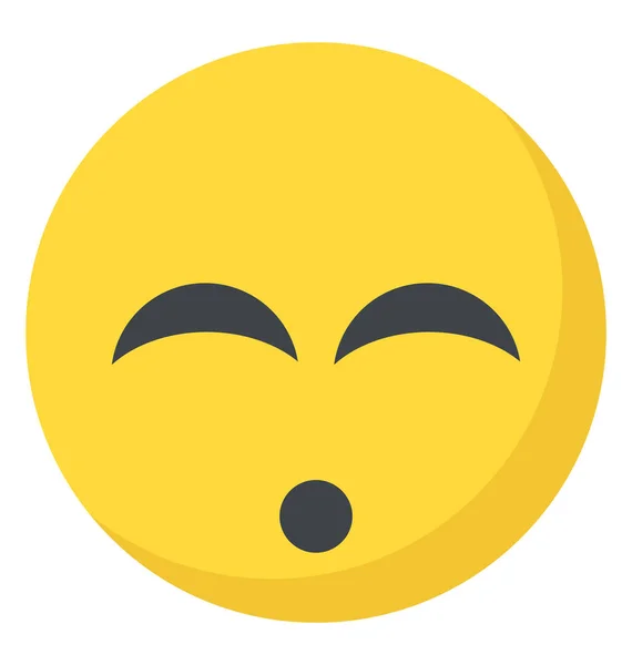 Flat Icon Design Smiley Yawning — Stock Vector