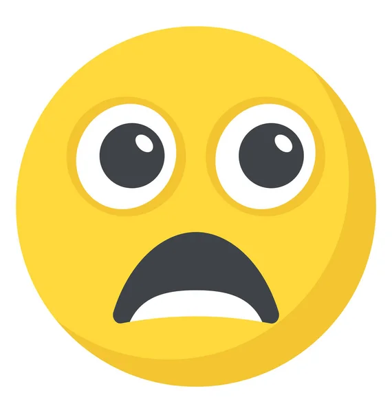 Expressão Facial Espantada Através Ícone Emoticon — Vetor de Stock
