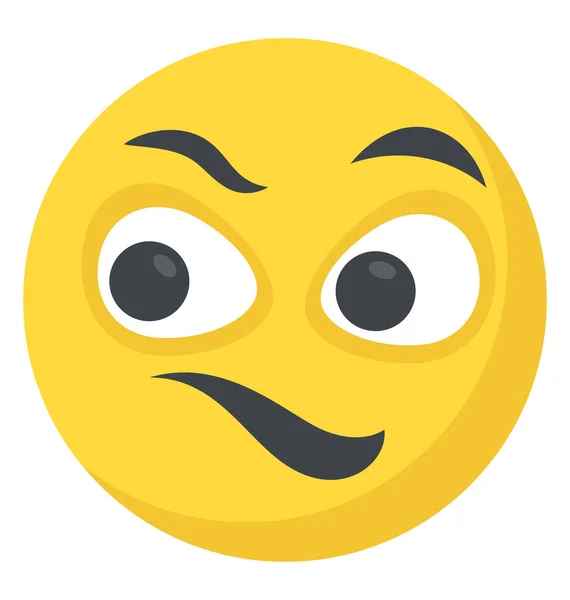 Distraught Smiley Weary Face Expression Emoji — Stock Vector