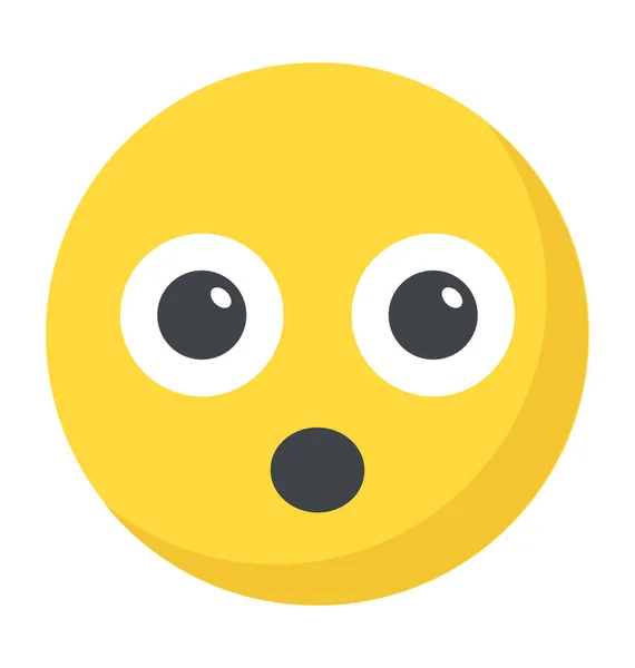 Surprised Confused Expression Emoticon Icon — Stock Vector