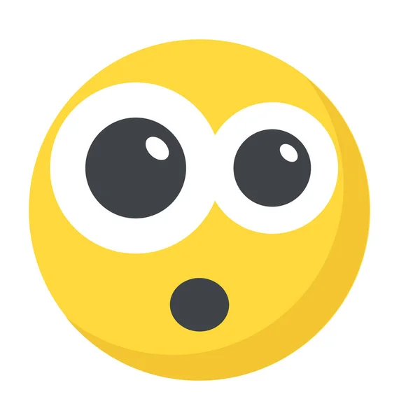 Surprised Confused Expression Emoticon Icon — Stock Vector