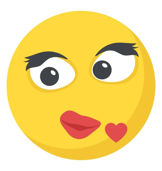 Flache Symbolgestaltung Eines Emojis — Stockvektor