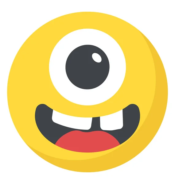 One Eye Emoji Laughing Showing Craziness — Stock Vector