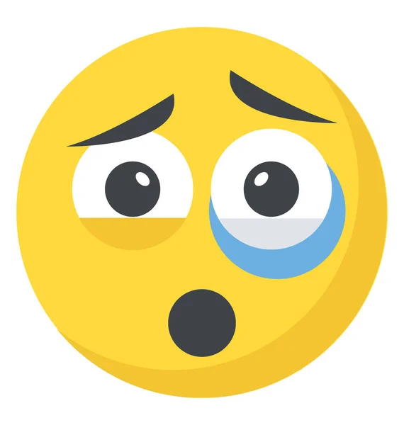 Seorang Emoji Menangis Dengan Air Mata - Stok Vektor