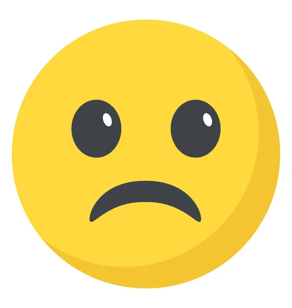 悲伤的脸庞 Emoji 忧郁的笑脸 — 图库矢量图片