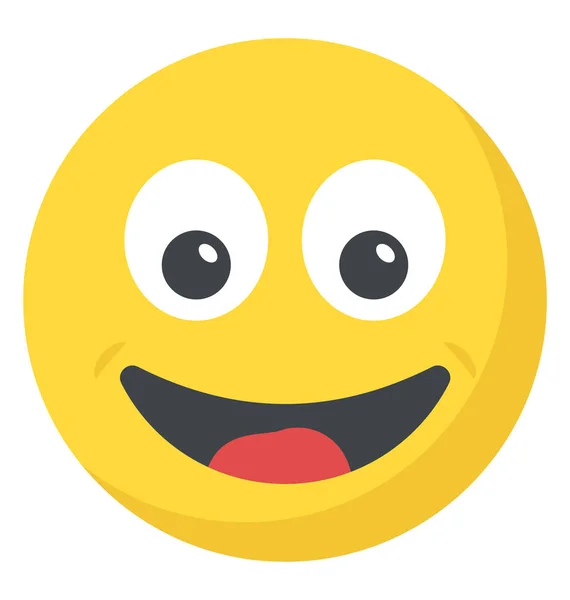 Gelukkig Expressie Emoticon Pictogram — Stockvector