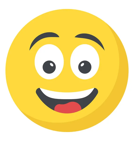 Expressão Feliz Através Ícone Emoticon —  Vetores de Stock