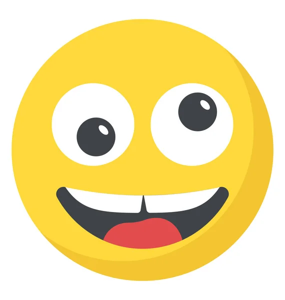 Smiley Montrant Une Grande Expression Sourire — Image vectorielle