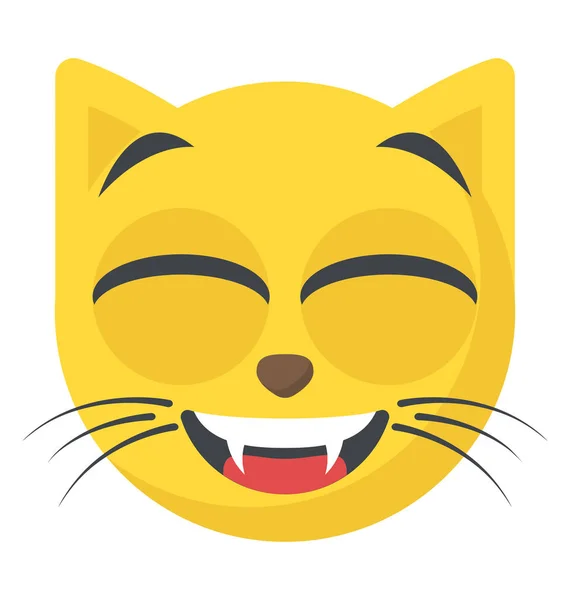 Cute Cartoon Style Cat Emoji — Stock Vector