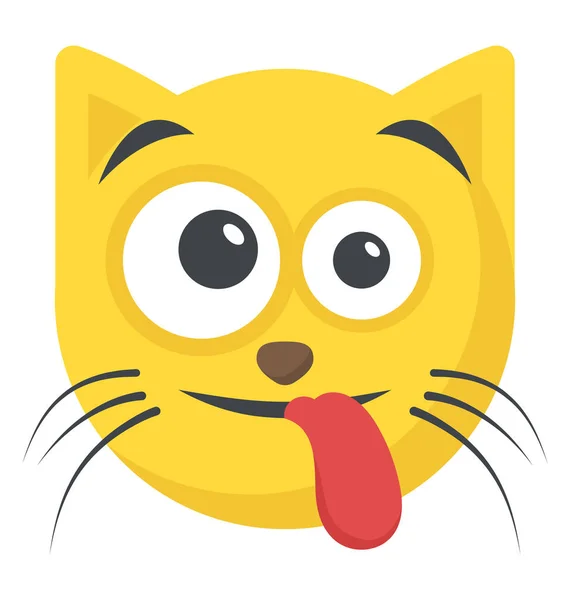 Social Communication Platforms Cat Emoji Naughty Expression — Stock Vector