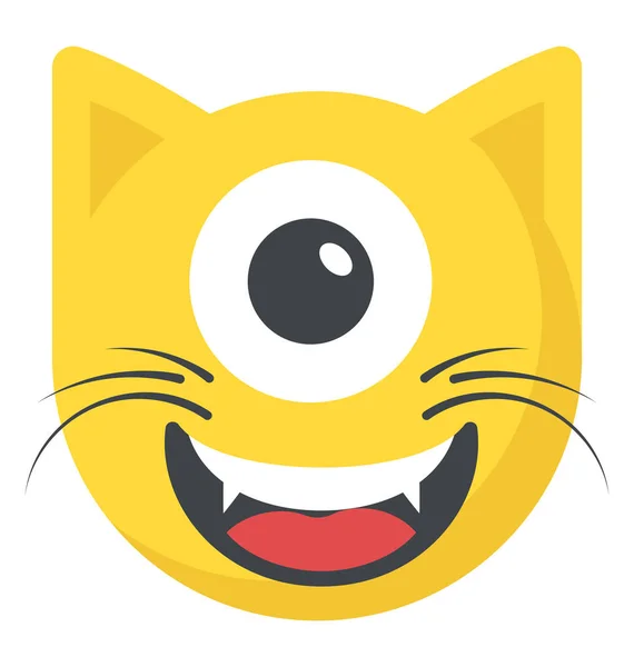 One Eye Emoji Laughing Showing Craziness — Stock Vector
