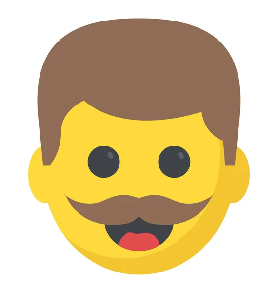 Emoji Con Baffi Che Mostrano Espressioni Gentiluomini — Vettoriale Stock