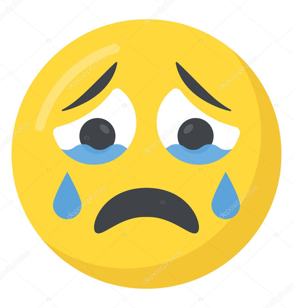 Emoticon de cara llorando | Una Expresión Emoticon Llorando — Vector de