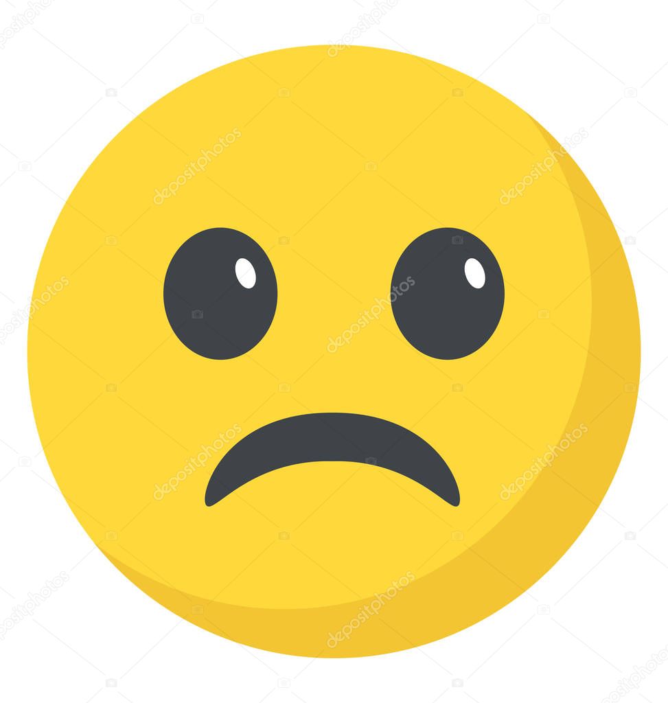  Sad Face Emoji  Depressed Smiley  Stock Vector 