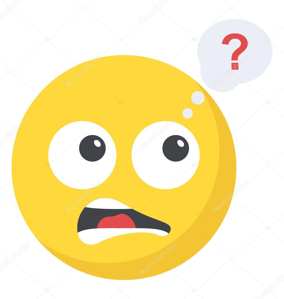 An emoticon depicting expression of being confused