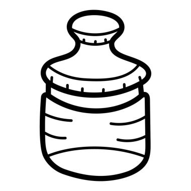 Şeker saklama kabı ve diğer baharatlar elde çizilmiş stilde