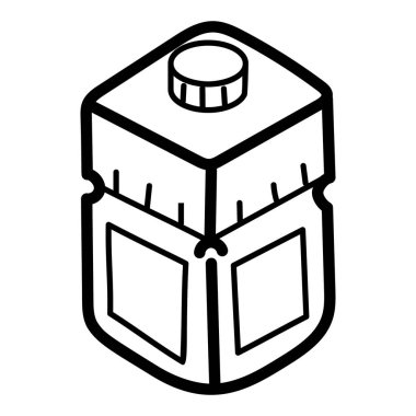 Sıkışan süt şişesi sıvı depolamak için, el çizimi düzenlenebilir vuruş simgesi