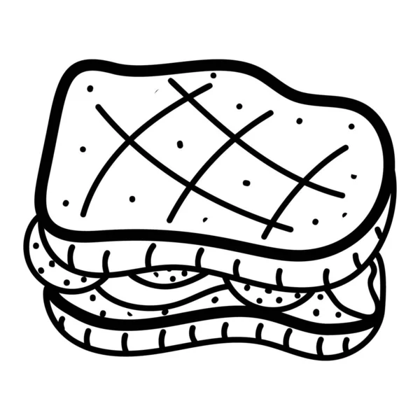 Sandwich Parrilla Vector Dibujado Mano Para Aplicaciones Alimentos Sitios Web — Vector de stock