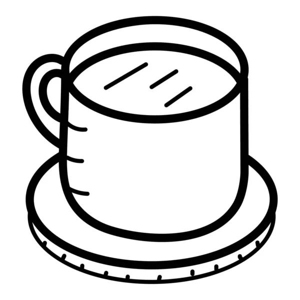 Boisson Chaude Dans Tasse Soucoupe Dessin Vectoriel Tasse Thé — Image vectorielle