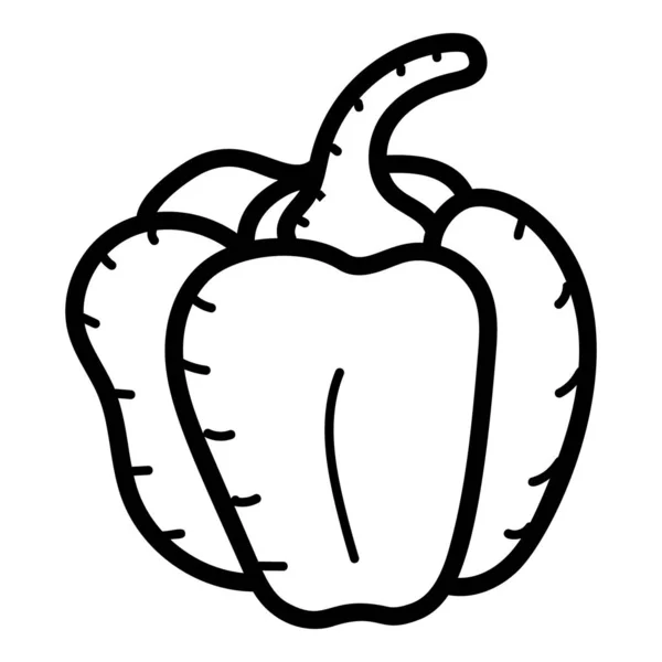 Paprika Paprika Oder Paprika Gemüse Handgezeichneten Symbol Editierbares Strichsymbol — Stockvektor