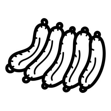 Izgara sosisli sandviç, sosisli pilavı elle çizilmiş. 