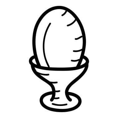 Yumurta tutacağı moda el çizimi tarzında. 