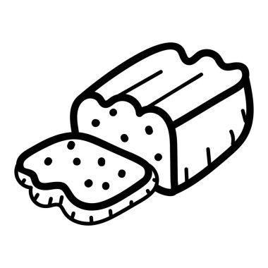 Bir dilim ekmekli, kahvaltı ekmeği vektörü. 