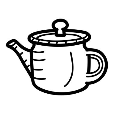 Kaynar su için çaydanlık veya çaydanlık, el yapımı vektör biçimi 