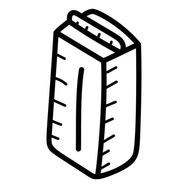 Dairy Product Hand Drawn Icon Tetra Pack — ストックベクタ