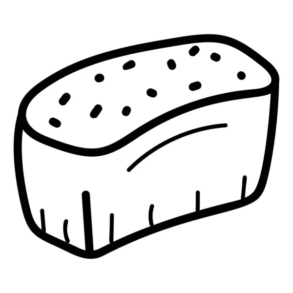 Pão Pequeno Almoço Isolado Fundo Branco Vetor Desenhado Mão Moda — Vetor de Stock