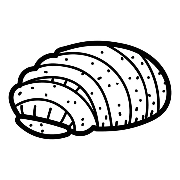 Panadería Horno Equipo Partido Croissant Snack Vector Dibujado Mano — Archivo Imágenes Vectoriales