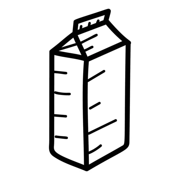 Ikona Produktu Mleczarskiego Ręcznie Rysowana Tetra Pack — Wektor stockowy