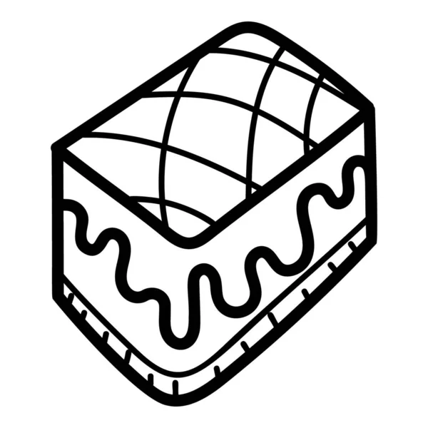 Baked Pie Dish Hand Drawn Vector — ストックベクタ