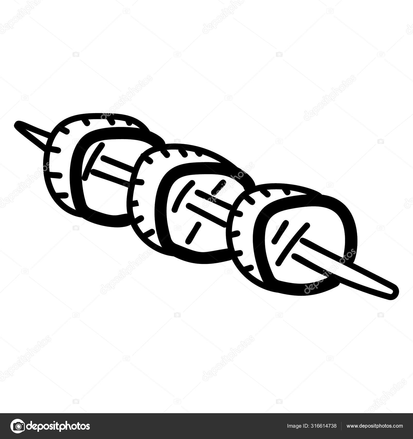 Barbecue Skewer Drawing Having Meat Filipino Food Stock Vector Image by