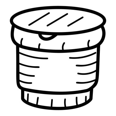 Reçel kavanozu simgesi, beyaz arkaplanda izole edilmiş kavanoz çizimi, düzenlenebilir vuruş simgesi 