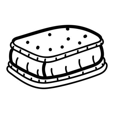 Gıda endüstrisi ve web sitesi tasarımı için el yapımı peynirli kek simgesi 