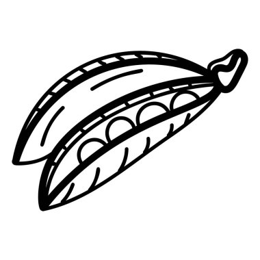 Sağlıklı sebze, elle çizilmiş bezelye vektörü