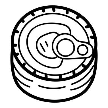 Peanut konservesi simgesi, beyaz arkaplanda elle çizilmiş vektör 