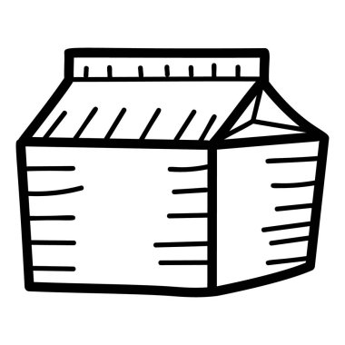 Kağıt torba çizgili vektör, beyaz arkaplanda izole edilmiş alışveriş torbası 