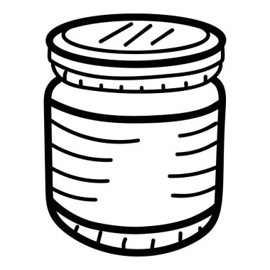 Şeker saklama kabı ve diğer baharatlar elde çizilmiş stilde 