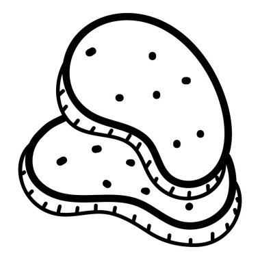 Sarımsaklı ekmek vektörü çizilmiş stil, düzenlenebilir vuruş 