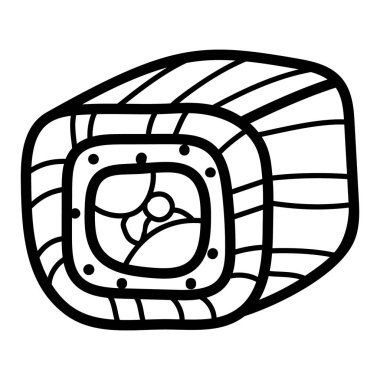 Japon suşi çizimi, düzenlenebilir vuruş simgesi 