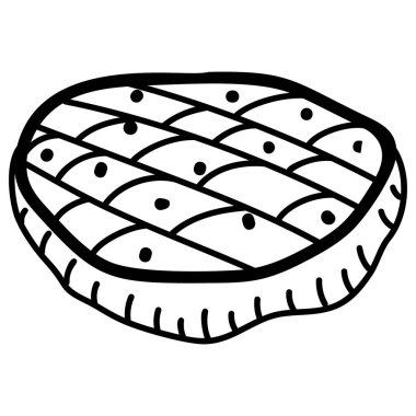 Elle çizilmiş elmalı turta tabağı 