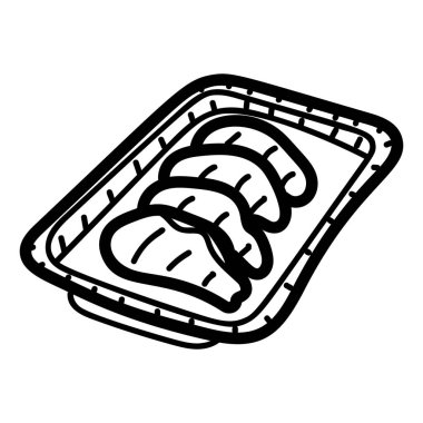 Kahvaltı ve içecek olarak tepside servis edilen el yapımı sarımsaklı ekmek dilimleri. 