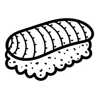 İçinde sebzeler ve soslar bulunan sandviç, çizilmiş stil, hamburgerin düzenlenebilir simgesi  