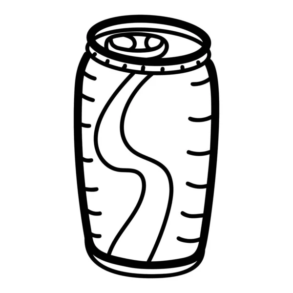 Tin Pack Icon Hand Drawn Vector Takeaway Drink — ストックベクタ