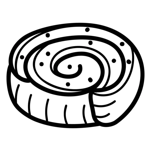 Σφουγγάρι Ρολό Κέικ Επίσης Γνωστή Swiss Ρολό Γέμιση Κρέμας — Διανυσματικό Αρχείο